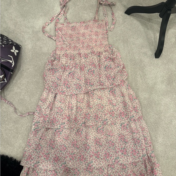 LoveShackFancy Pink Floral Tiered Maxi Dress - Picture 4 of 4